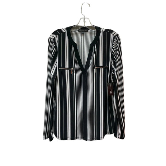 Top Long Sleeve By Inc In Black & White, Size: L