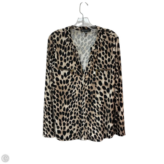 Top Long Sleeve By Inc In Animal Print, Size: L