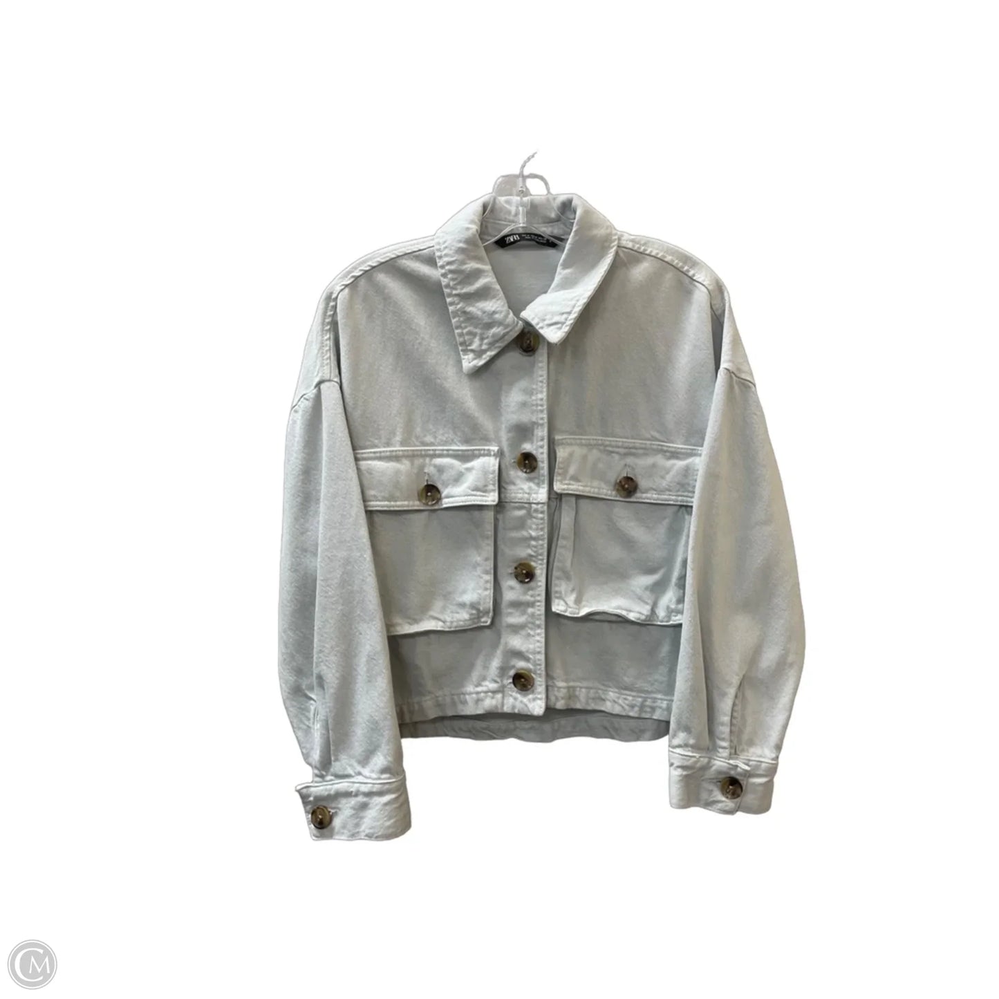 Jacket Denim By Zara In Blue Denim, Size: Medium