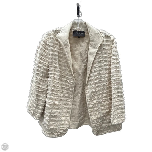 Blazer Designer By Lafayette 148 In Beige, Size: S