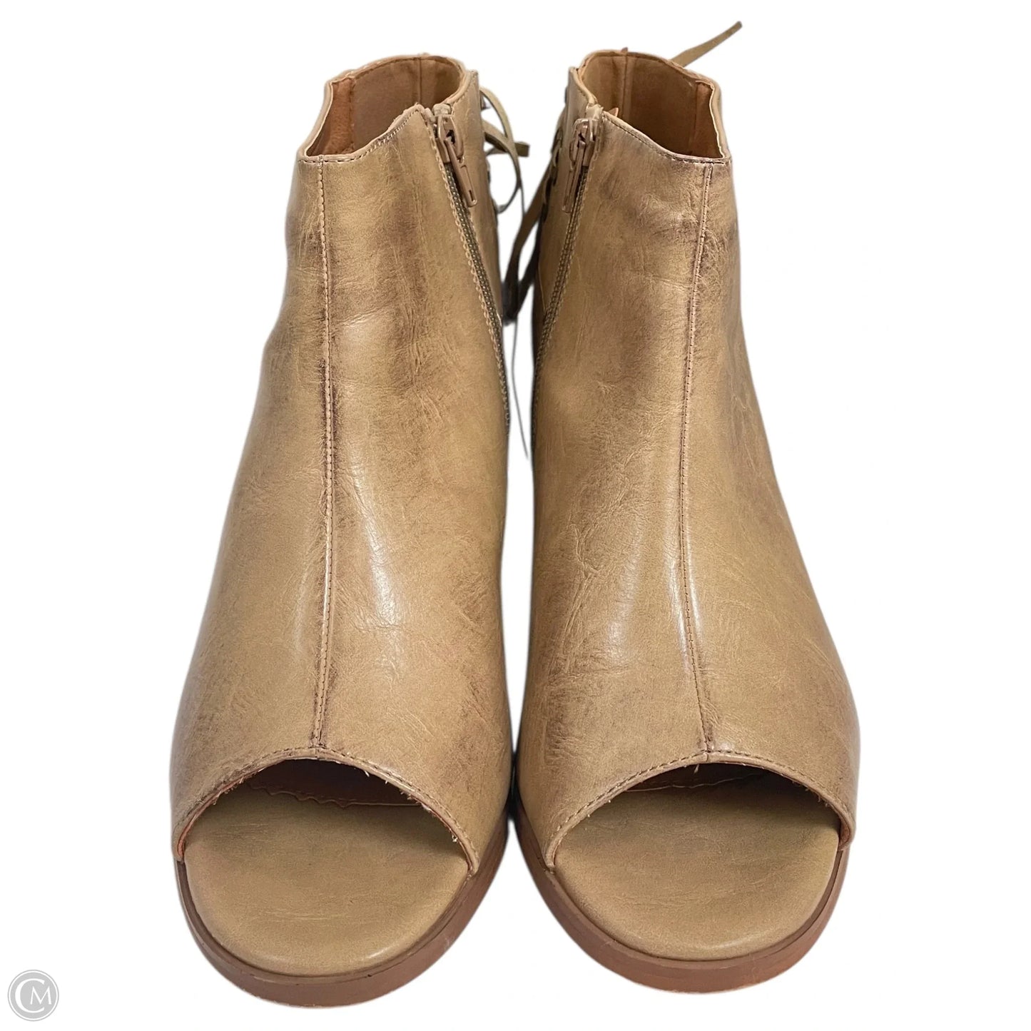 Sandals Heels Block By Vintage 93 In Tan, Size: 9