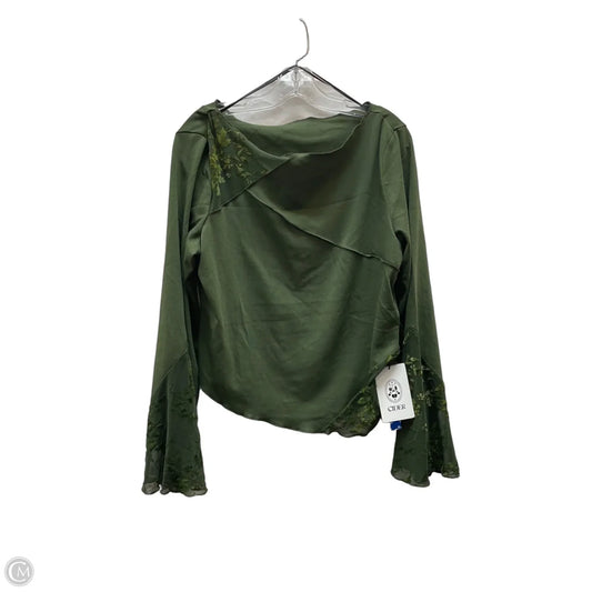 Top Long Sleeve By Cider In Green, Size: 1x