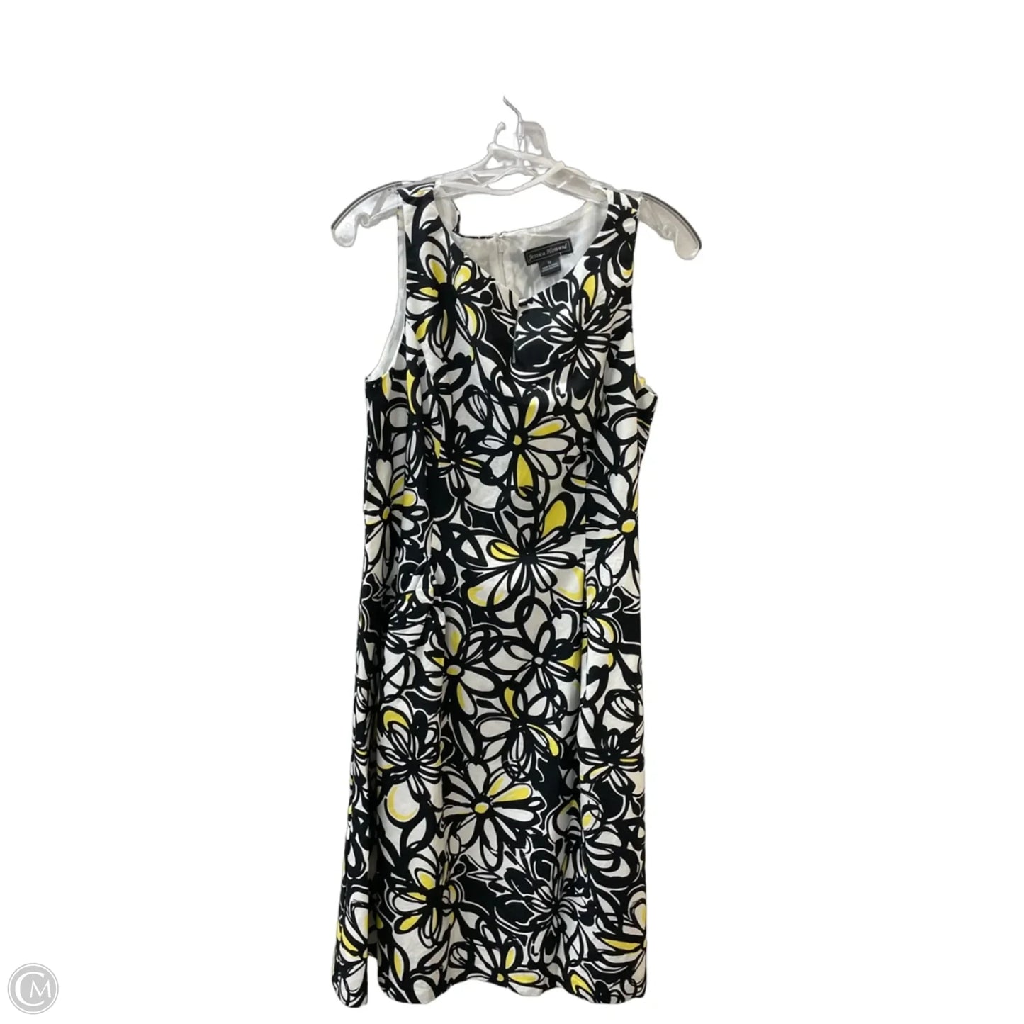 Dress Party Midi By Jessica Howard In Black & Yellow, Size: L