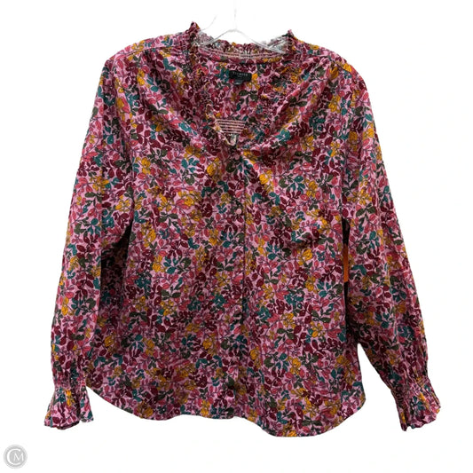 Top Long Sleeve By Talbots In Purple & Red, Size: Xl