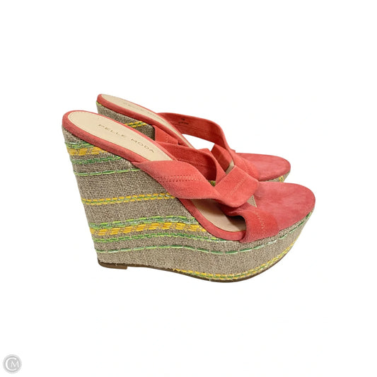Sandals Heels Wedge By PELLE MODA In Pink, Size: 7