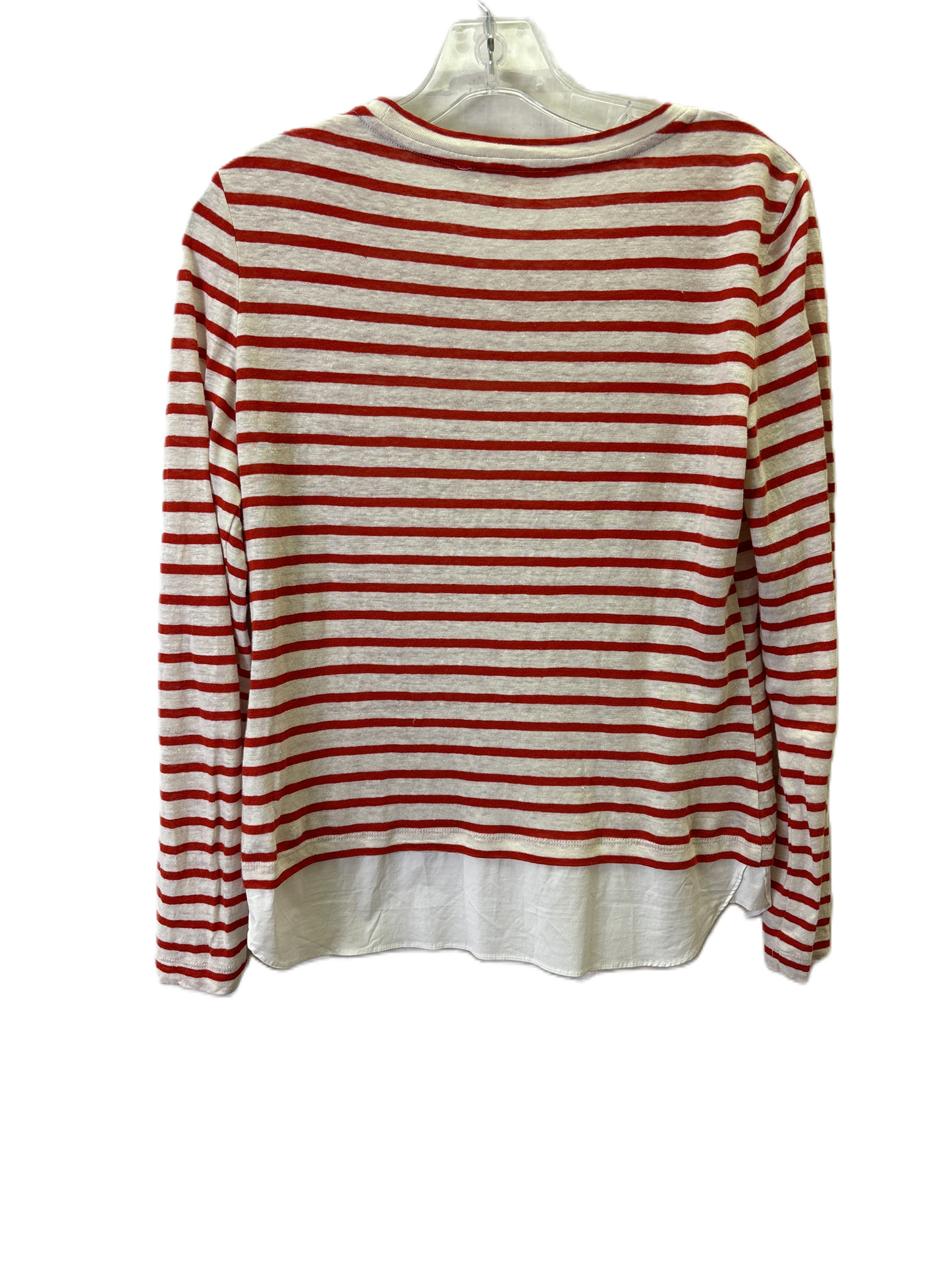 Top Long Sleeve By Tory Burch In Red & White, Size: Xs