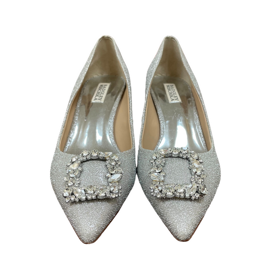Silver Shoes Heels Stiletto By Badgley Mischka, Size: 9