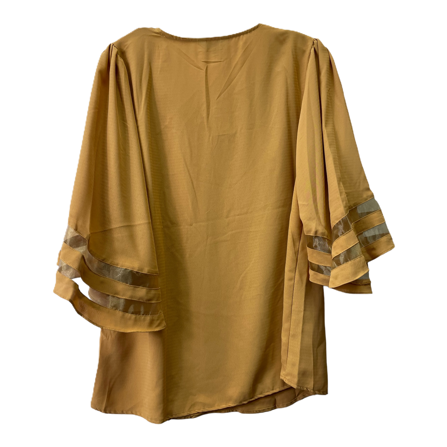 Yellow Top 3/4 Sleeve By Amaryllis, Size: L