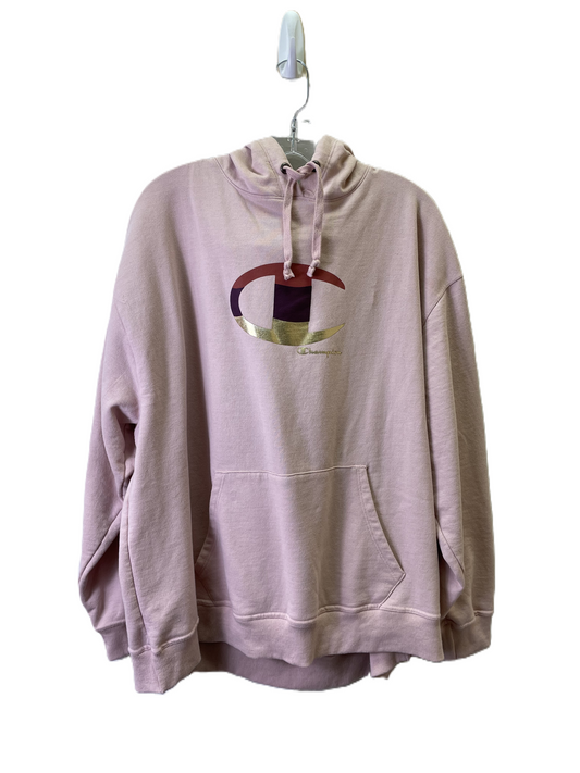 Athletic Sweatshirt Hoodie By Champion In Pink, Size: 3x