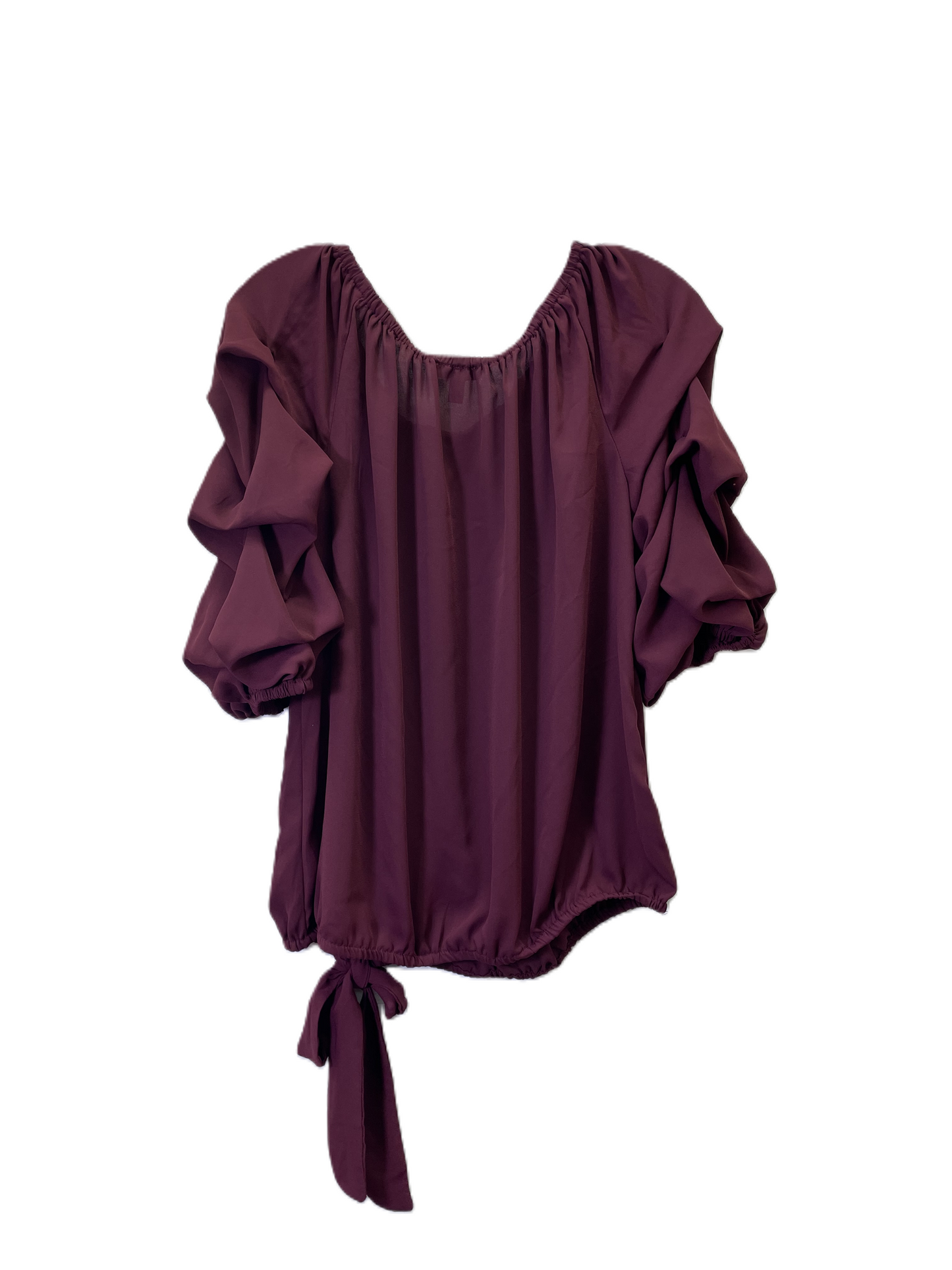 Top Long Sleeve By Express In Maroon, Size: Xl