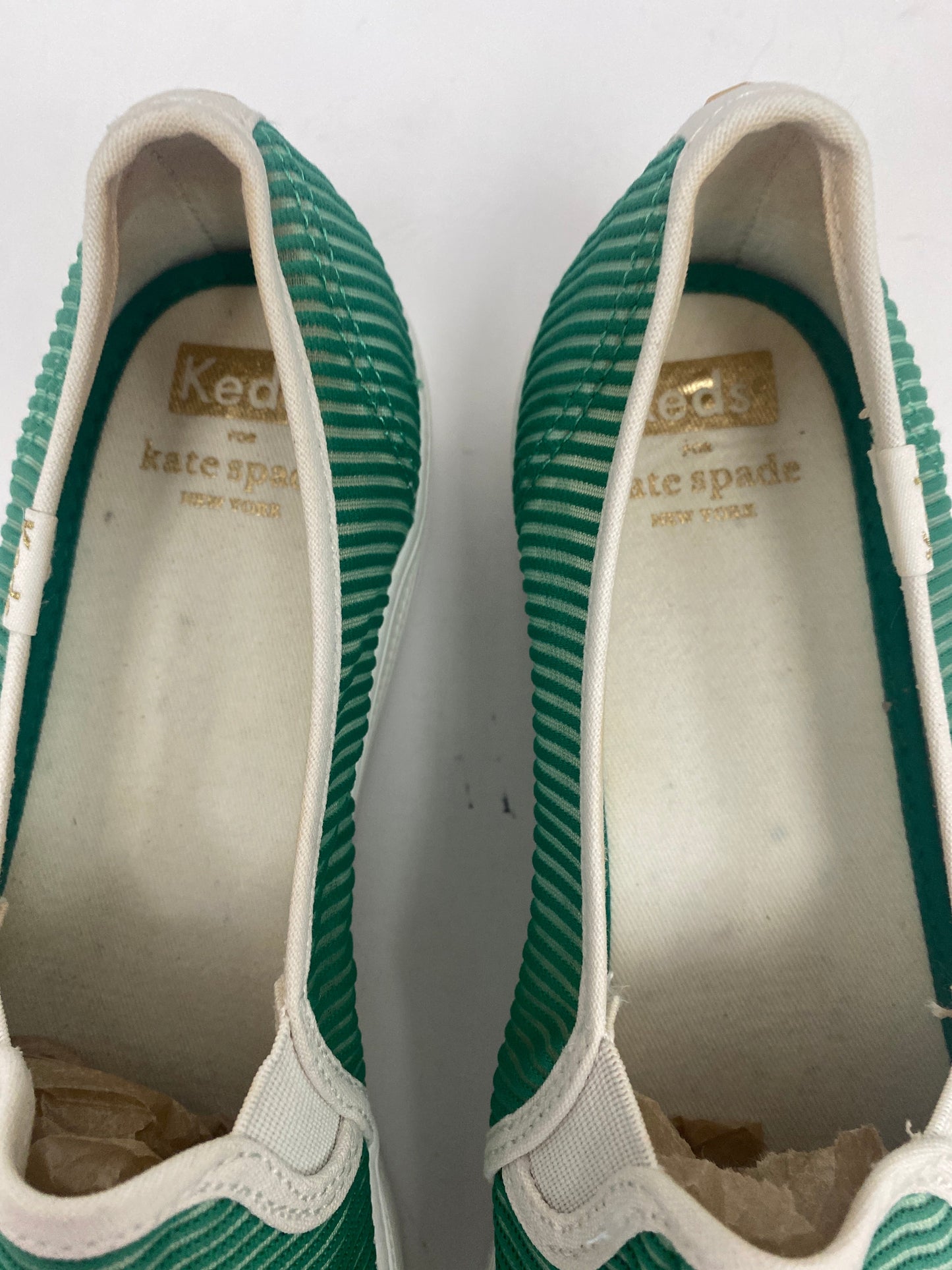 Green Shoes Designer Keds, Size 8