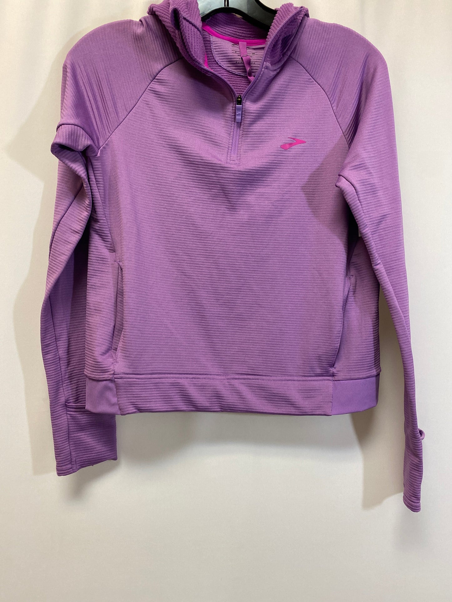 Purple Athletic Sweatshirt Hoodie Brooks, Size S