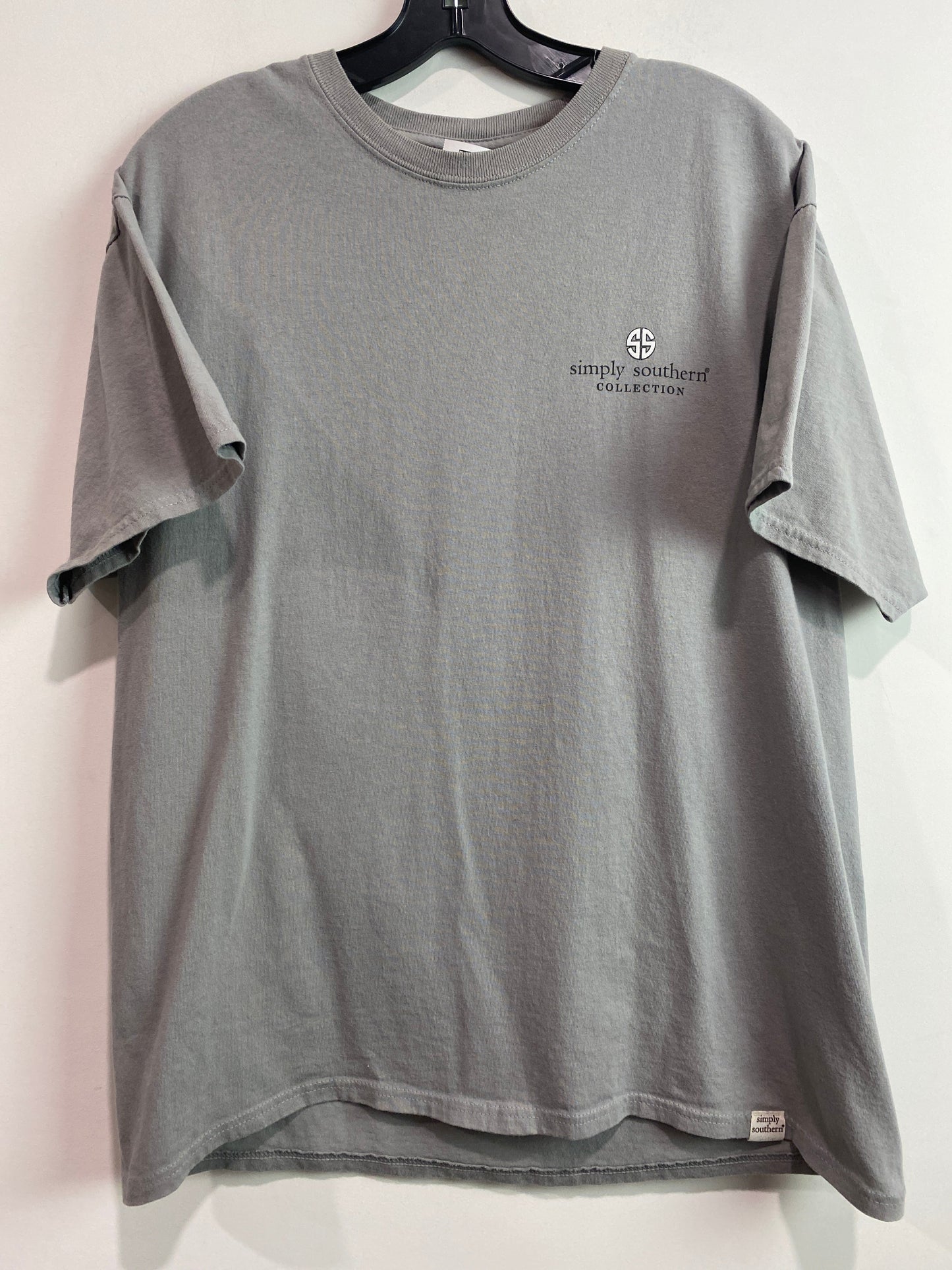 Grey Top Short Sleeve Simply Southern, Size L