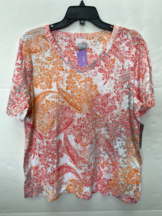 Pink Top Short Sleeve Chicos, Size L