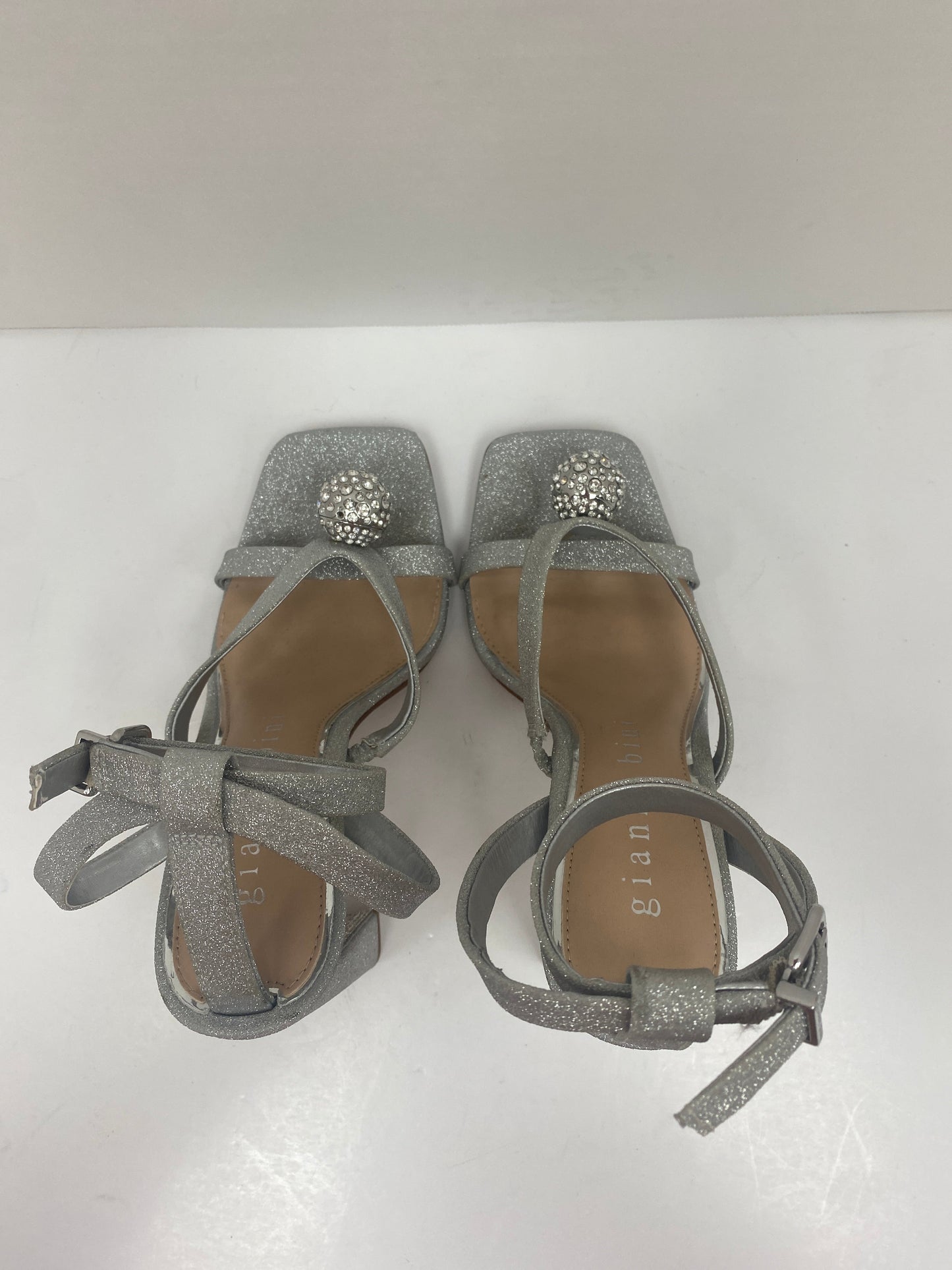 Silver Shoes Heels Block Gianni Bini, Size 7