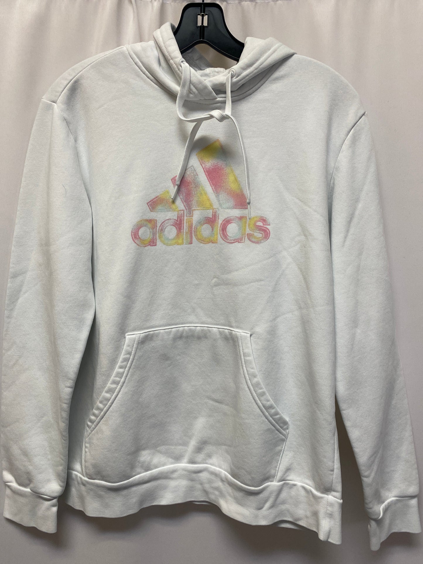 White Sweatshirt Hoodie Adidas, Size M