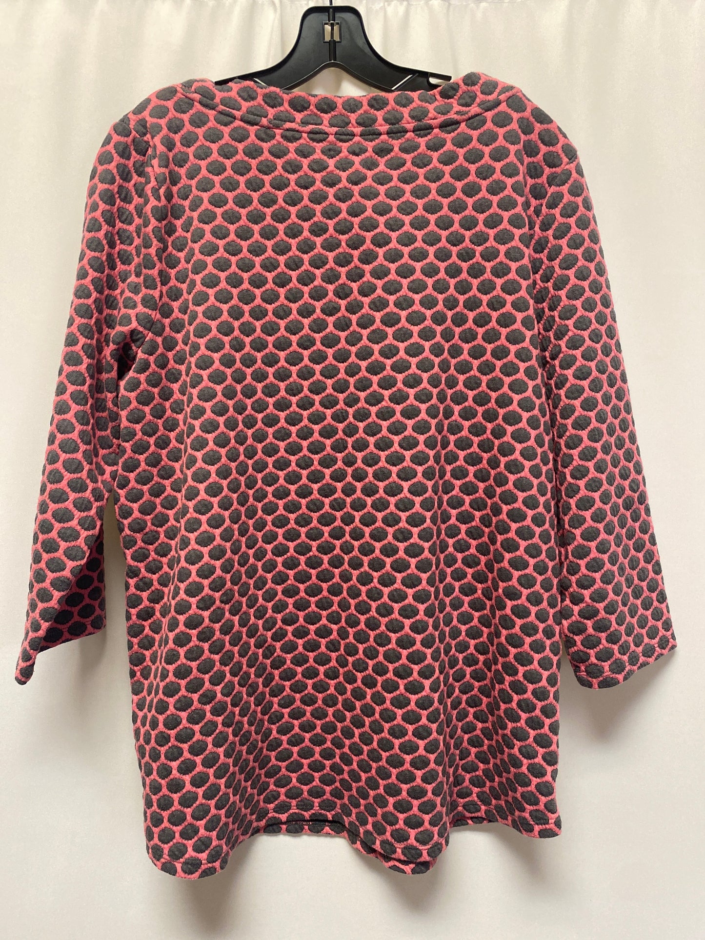 Grey & Pink Top Long Sleeve Kim Rogers, Size Xl