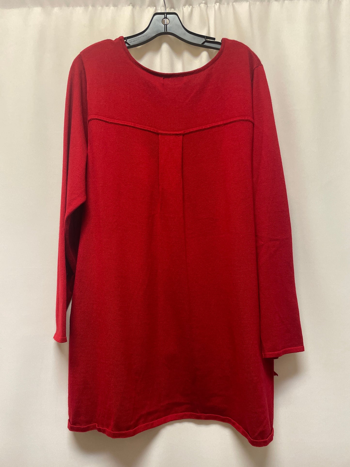Red Top Long Sleeve Tahari By Arthur Levine, Size 2x