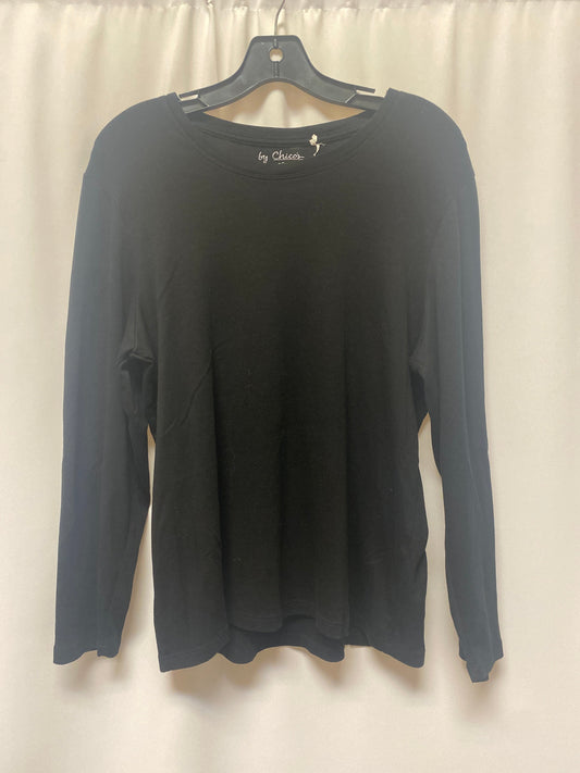 Black Top Long Sleeve Chicos, Size Xl