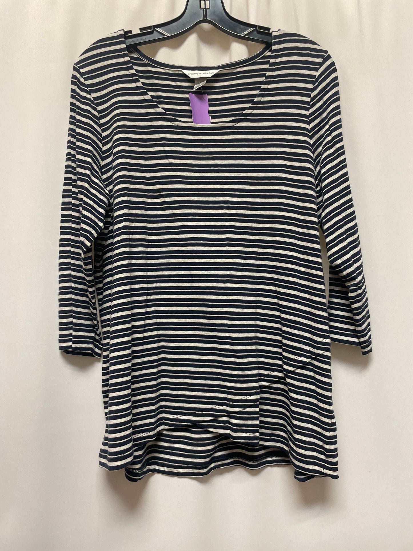 Navy Top Long Sleeve Christopher And Banks, Size L