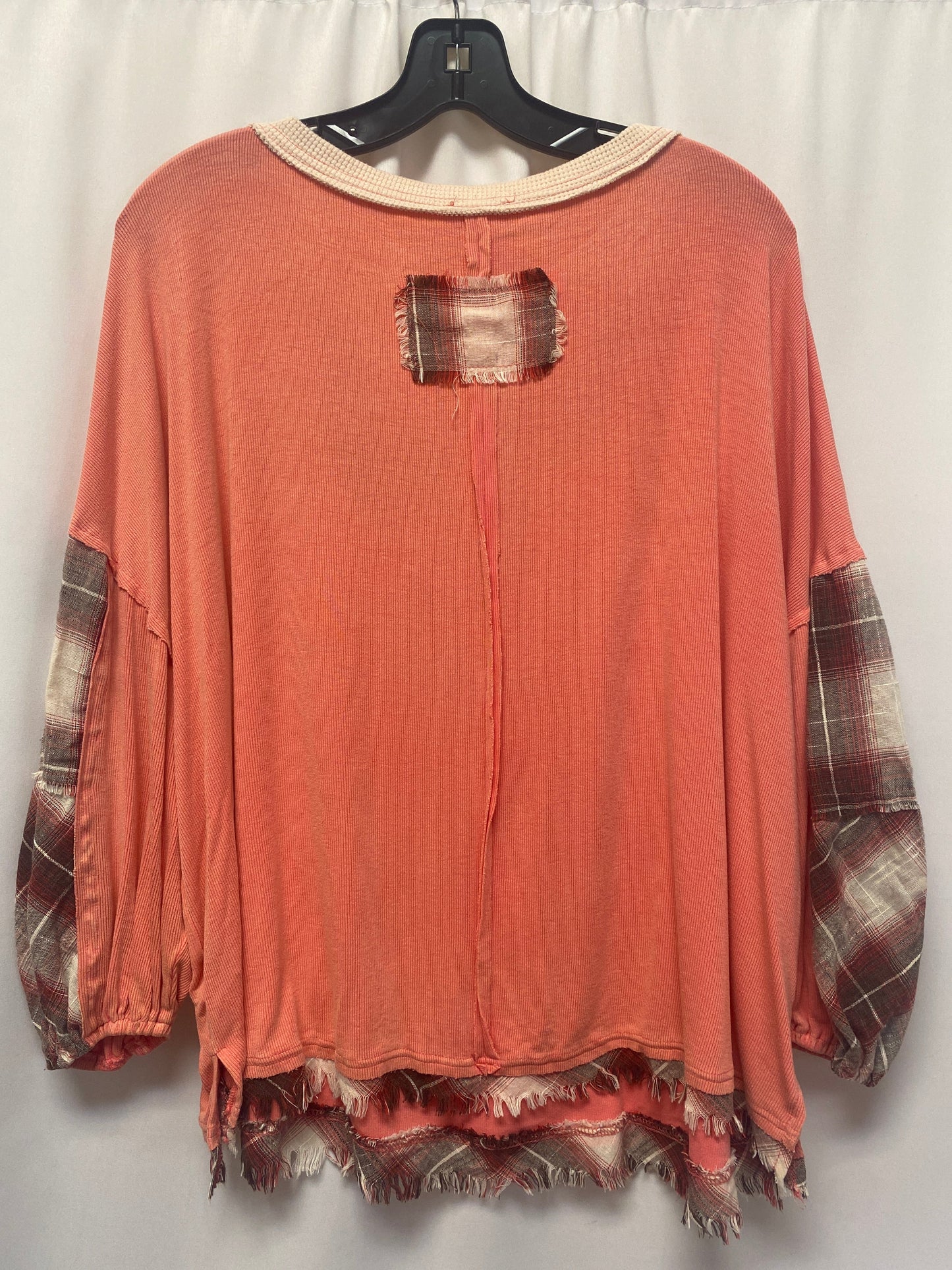 Peach Top Long Sleeve Pol, Size L