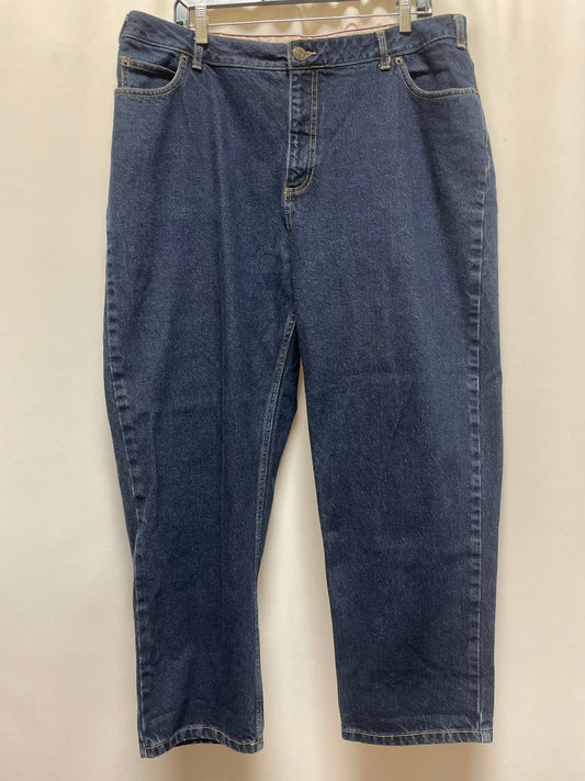 Jeans Straight By Lands End In Blue Denim, Size: 16