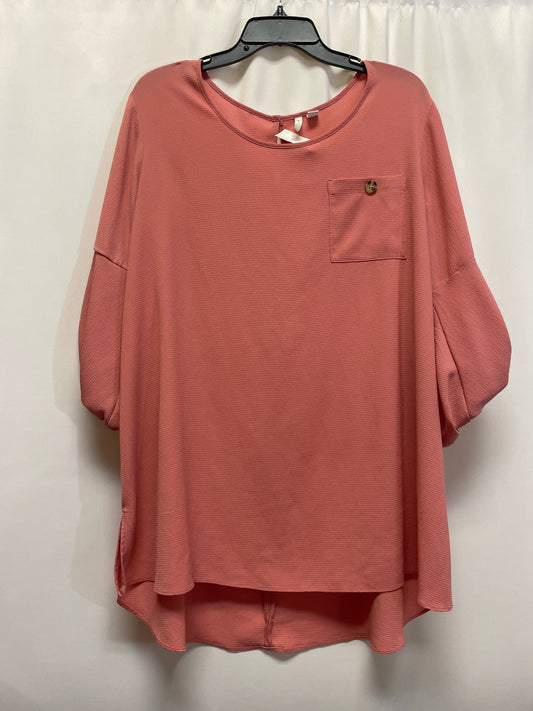 Top 3/4 Sleeve By Cato In Pink, Size: Xl