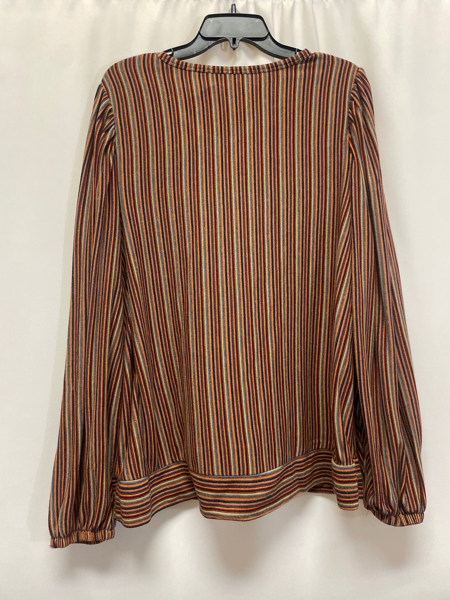 Top Long Sleeve By Cato In Brown, Size: Xxl