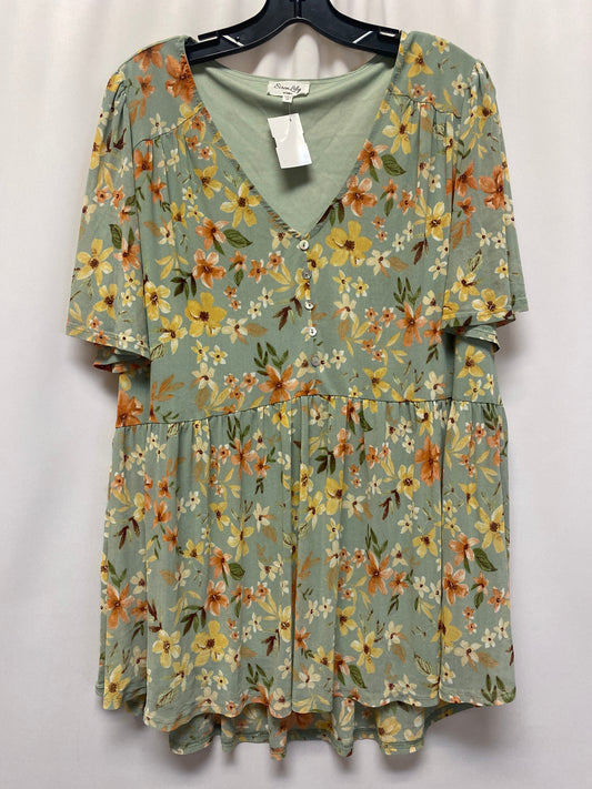 Top Short Sleeve By Siren Lily In Green, Size: 2x