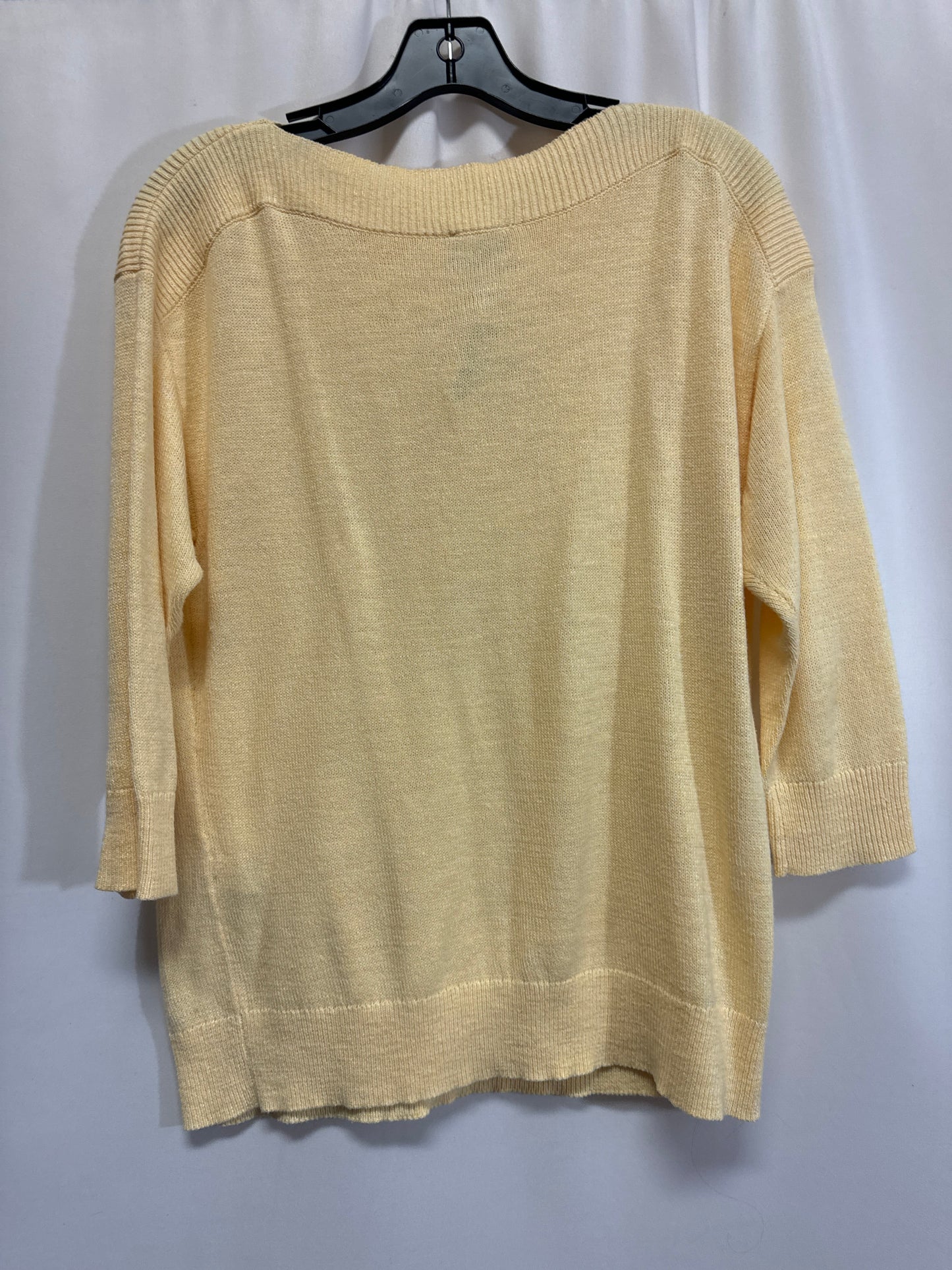 Top 3/4 Sleeve By Chicos In Yellow, Size: M