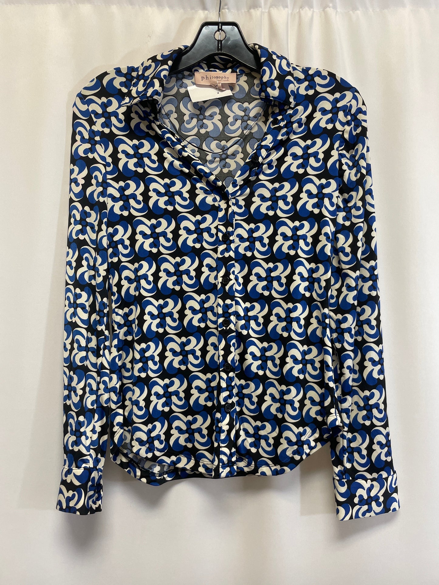 Top Long Sleeve By Philosophy In Blue, Size: L