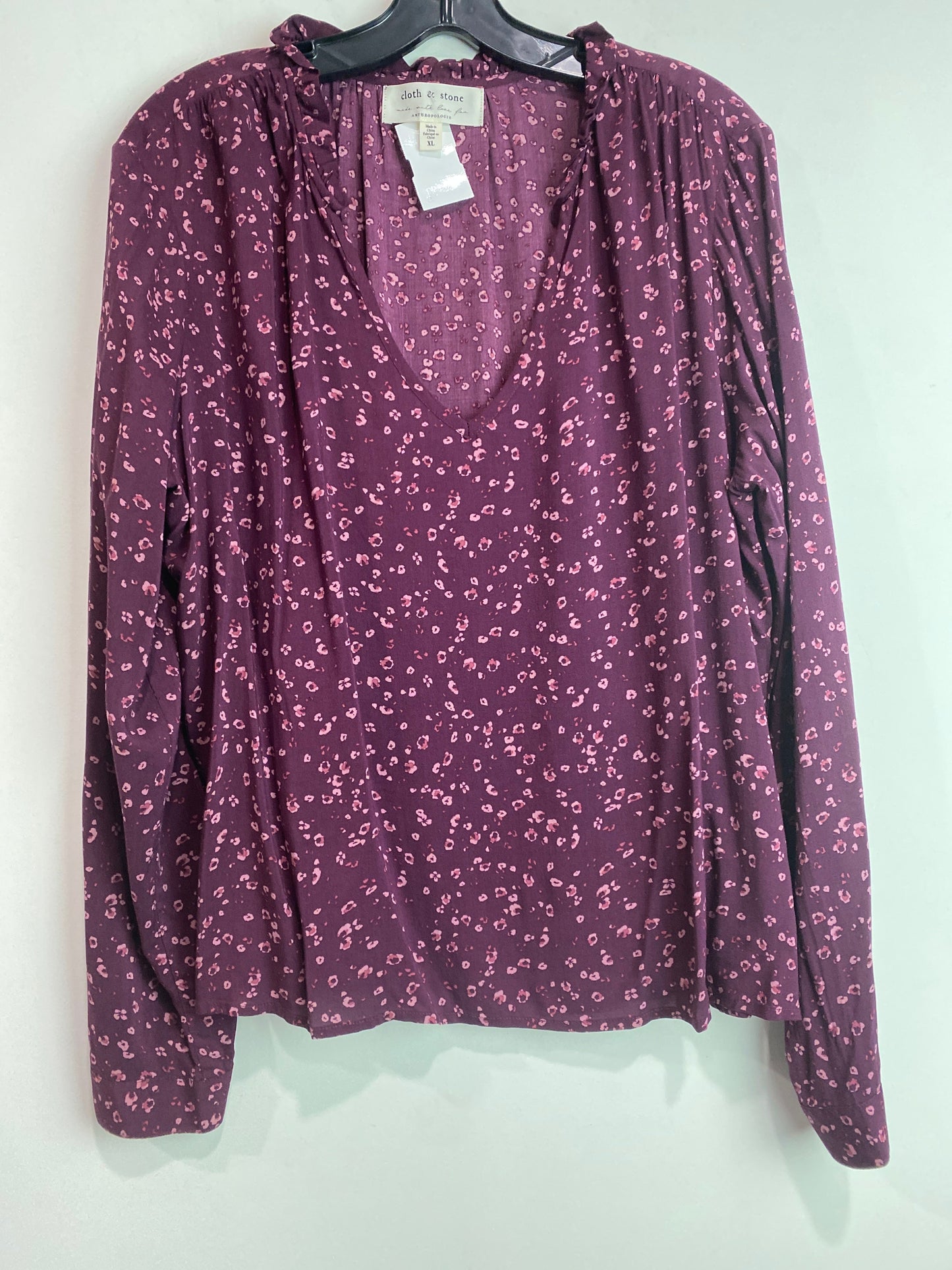 Top Long Sleeve By Anthropologie In Purple, Size: Xl