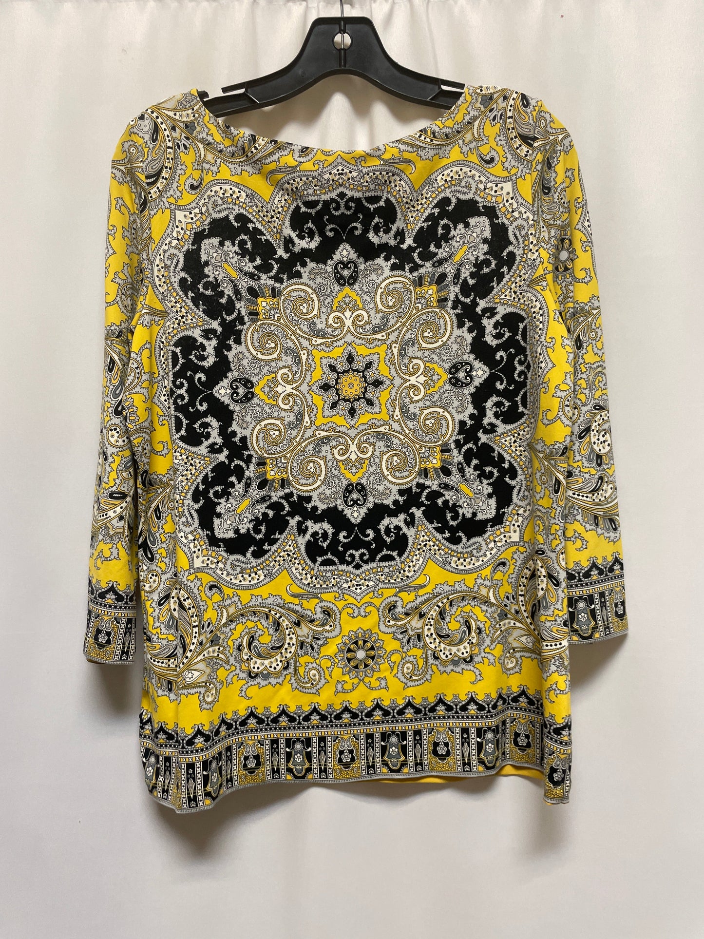 Top Long Sleeve By Charter Club In Yellow, Size: M