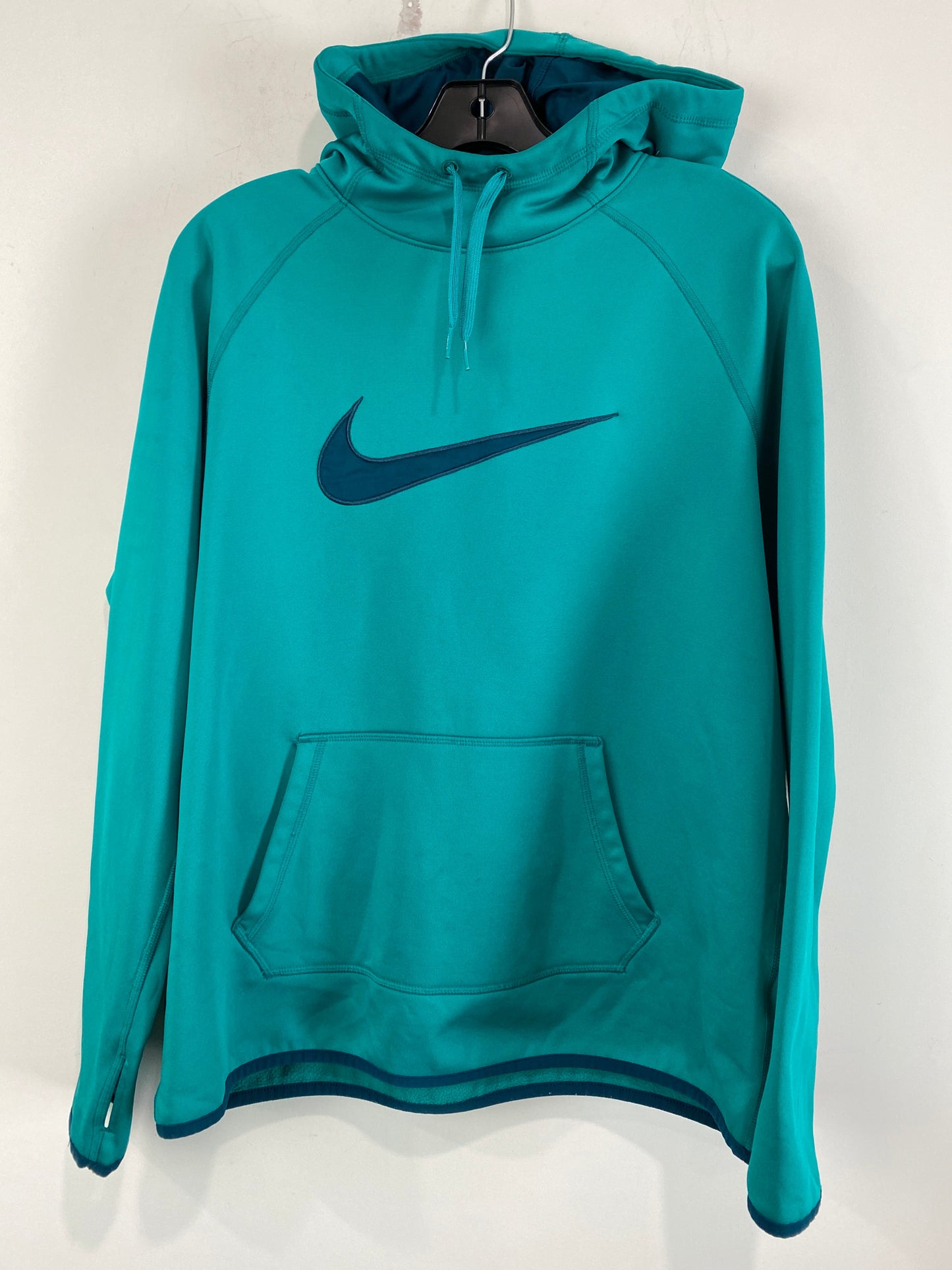 Athletic Sweatshirt Hoodie By Nike In Green, Size: L