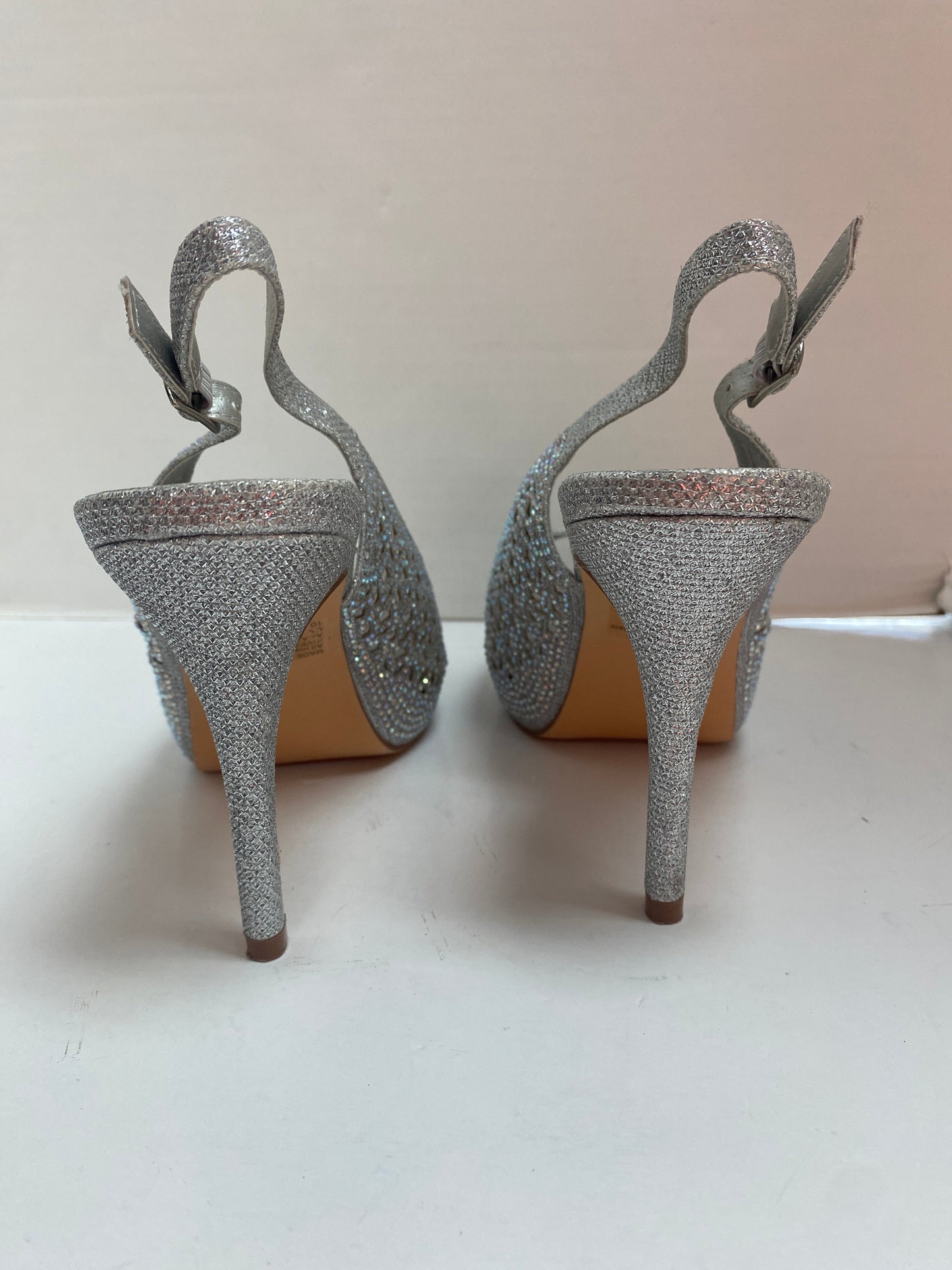 Shoes Heels Stiletto By Clothes Mentor In Silver, Size: 10