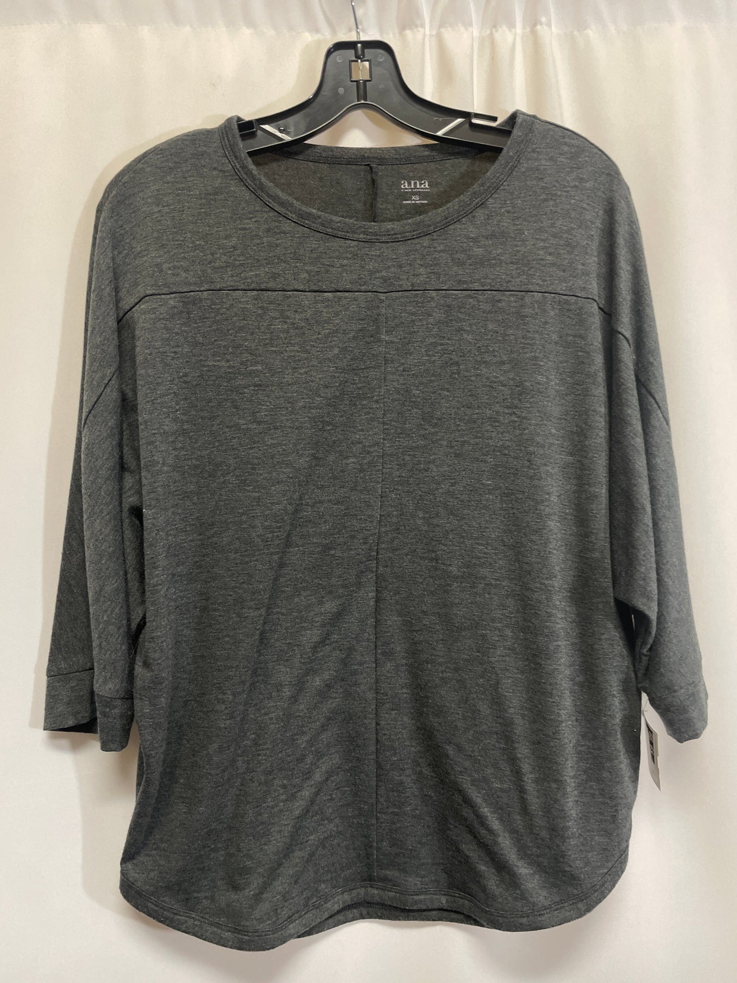 Top 3/4 Sleeve By Ana In Grey, Size: Xs