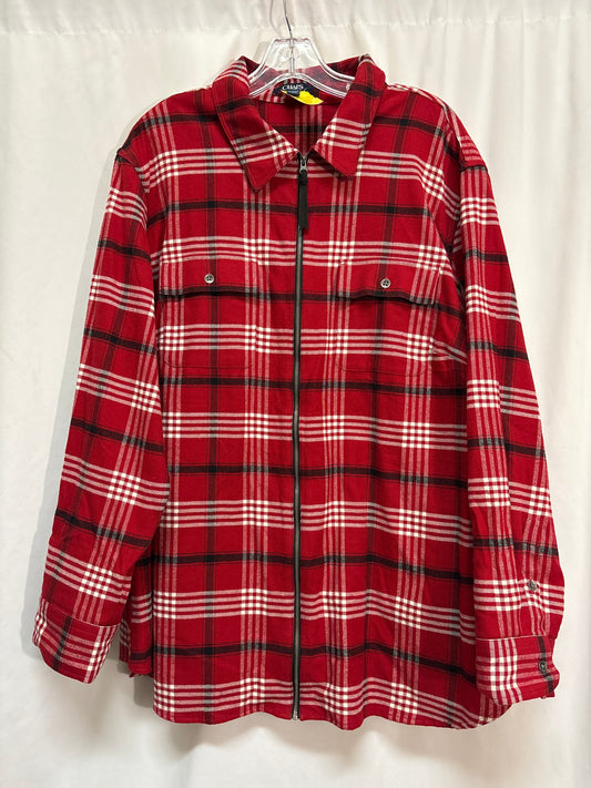 Top Long Sleeve By Chaps In Red, Size: 2x