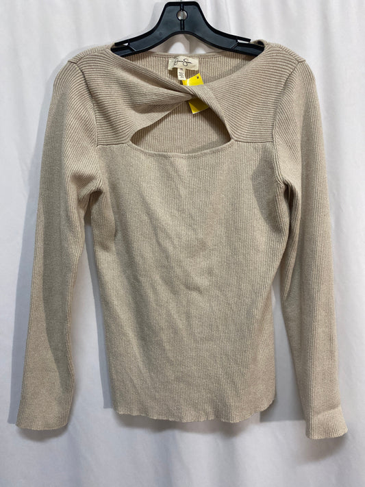 Top Long Sleeve By Jessica Simpson In Tan, Size: Xl