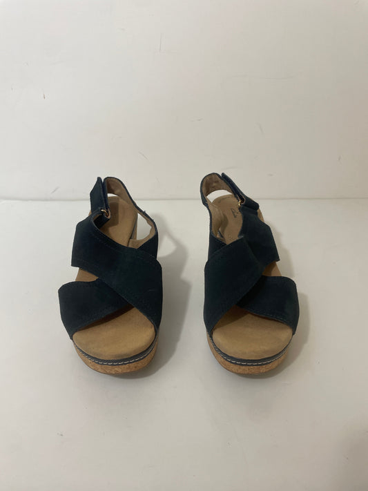 Sandals Heels Block By Clarks In Navy, Size: 9