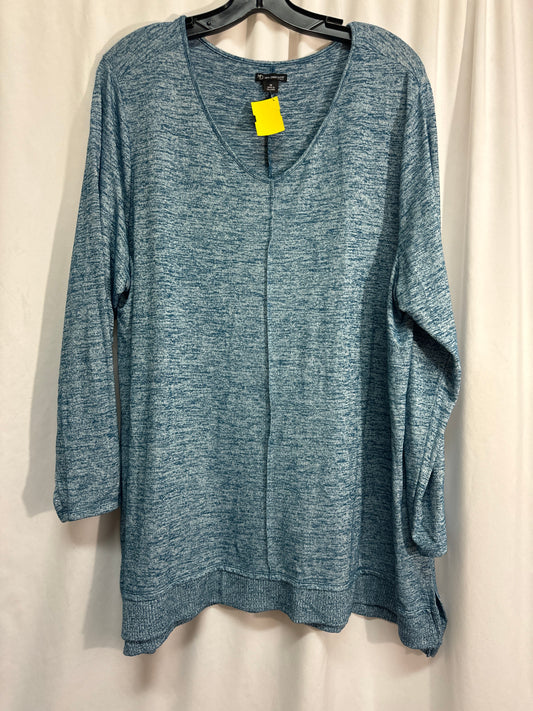 Top Long Sleeve By New Directions In Blue, Size: 1x