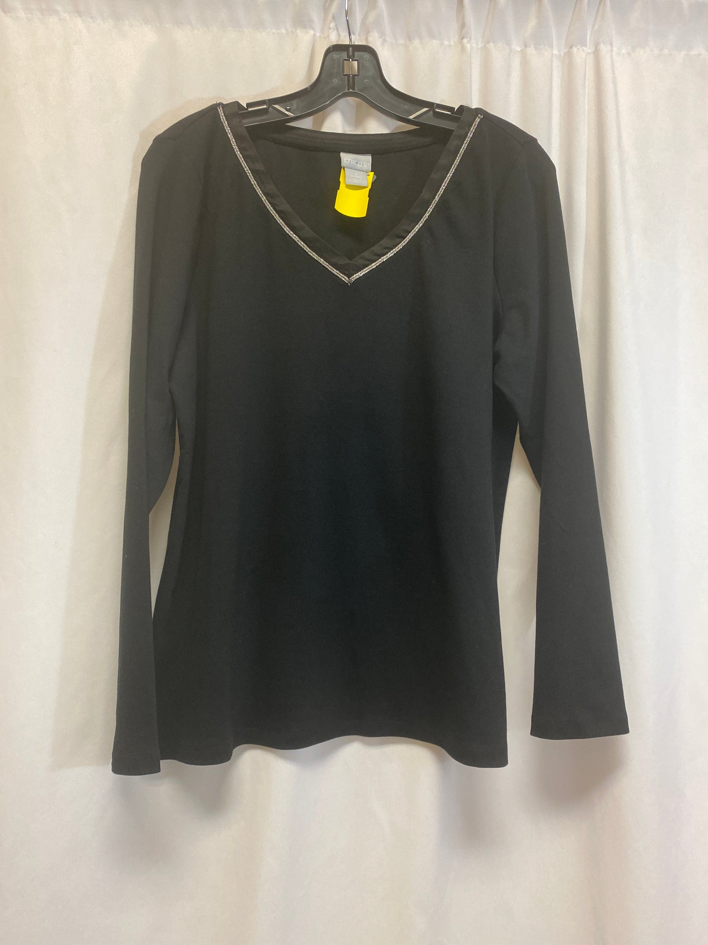 Top Long Sleeve By Chicos In Black, Size: L