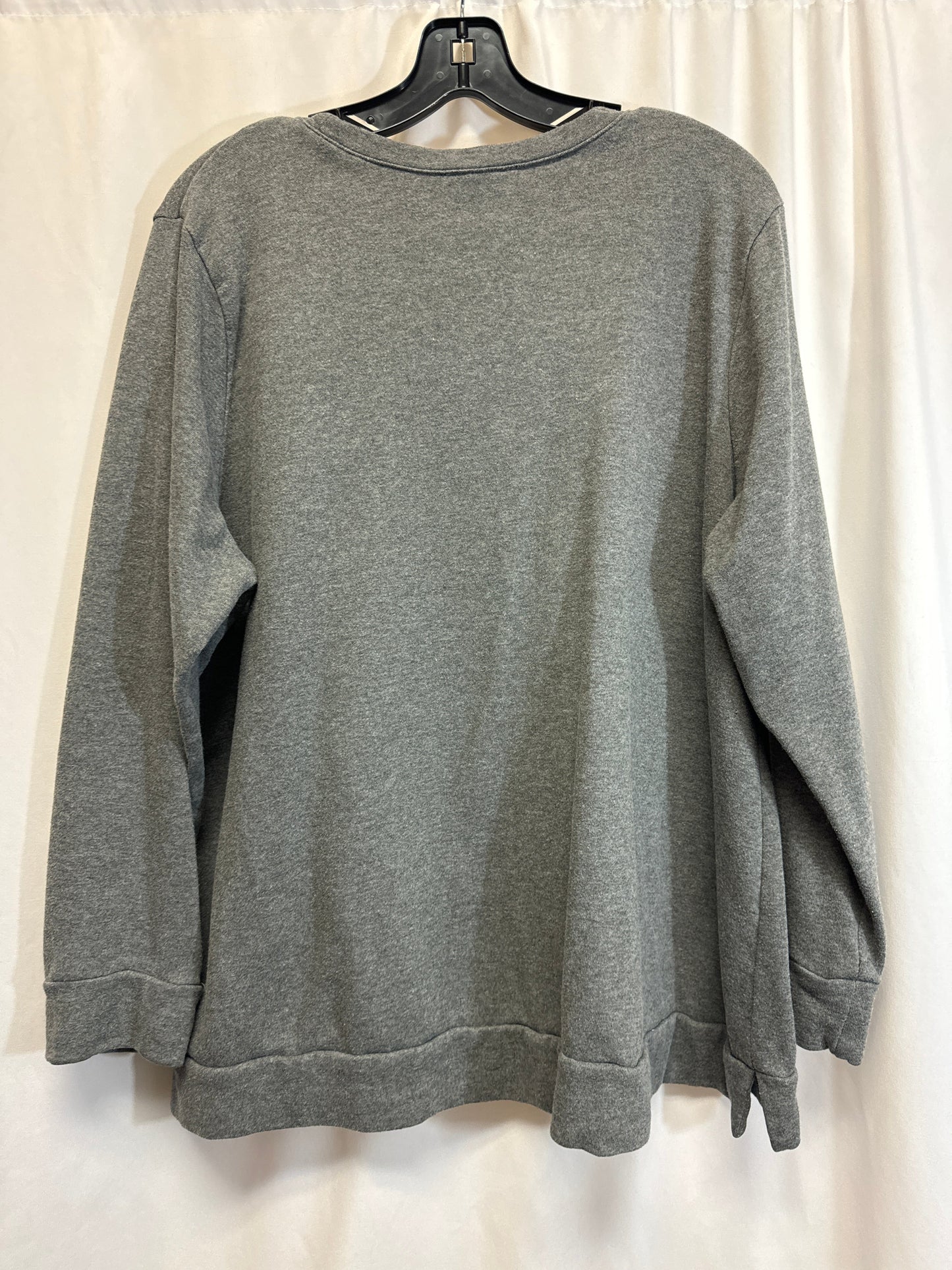 Sweatshirt Crewneck By Lane Bryant In Grey, Size: 1x