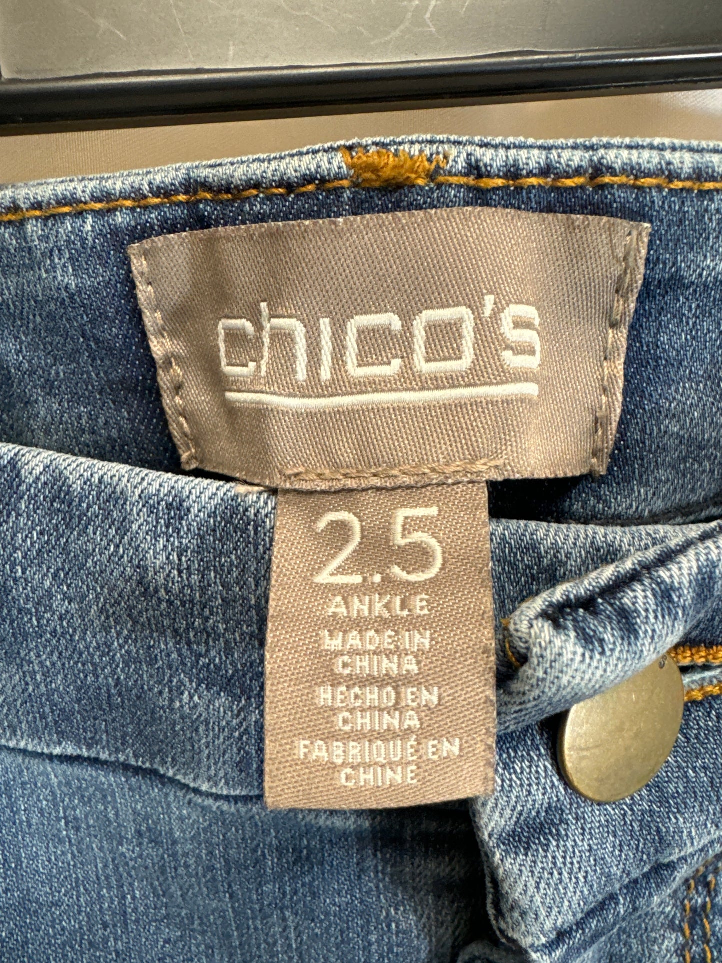 Jeans Straight By Chicos In Blue, Size: 14