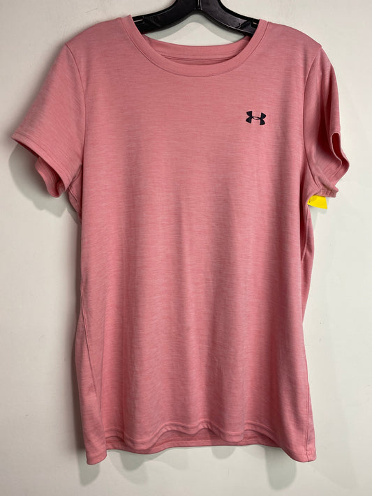 Athletic Top Short Sleeve By Under Armour In Pink, Size: L