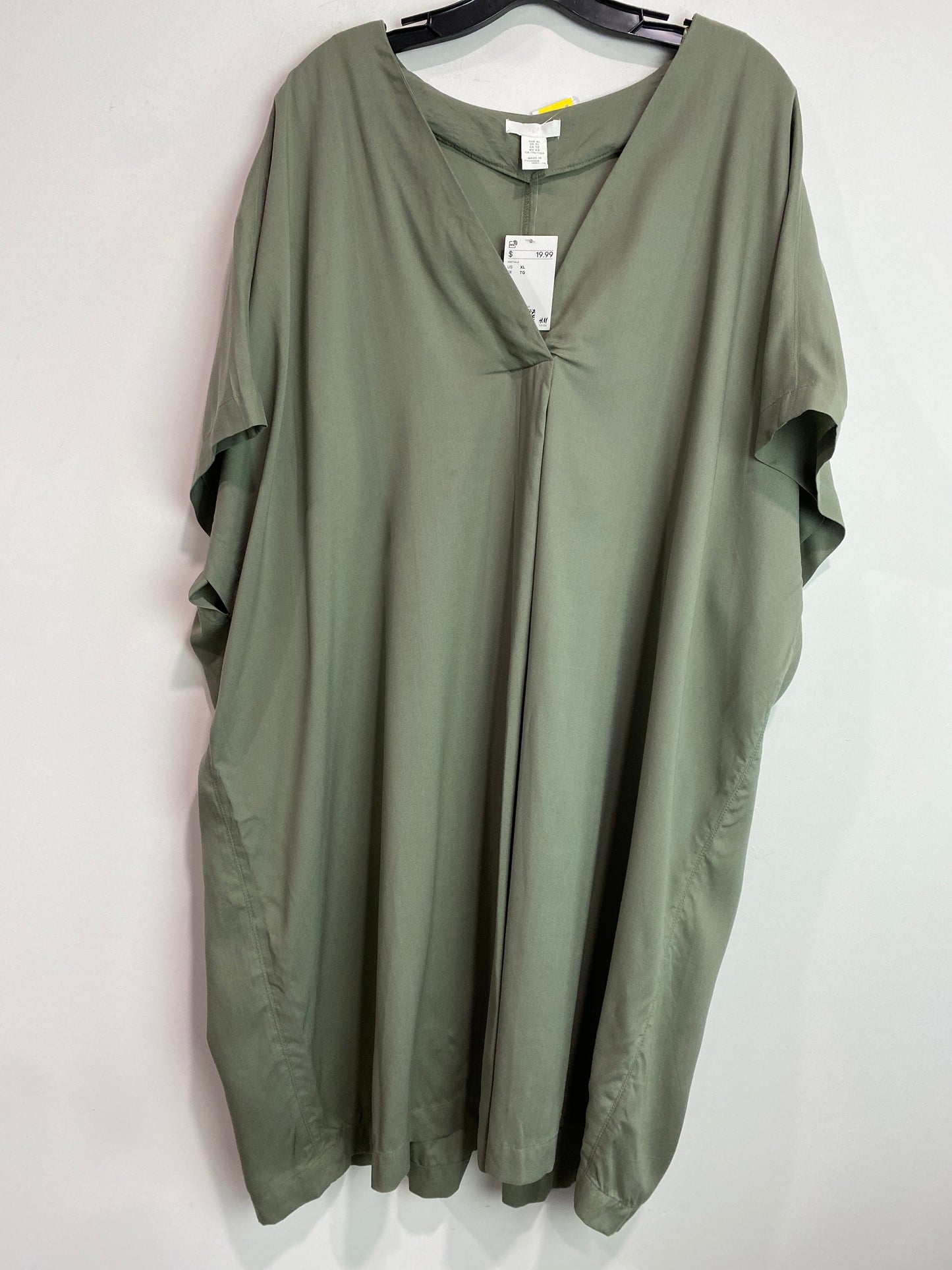 Dress Casual Midi By H&m In Green, Size: Xl