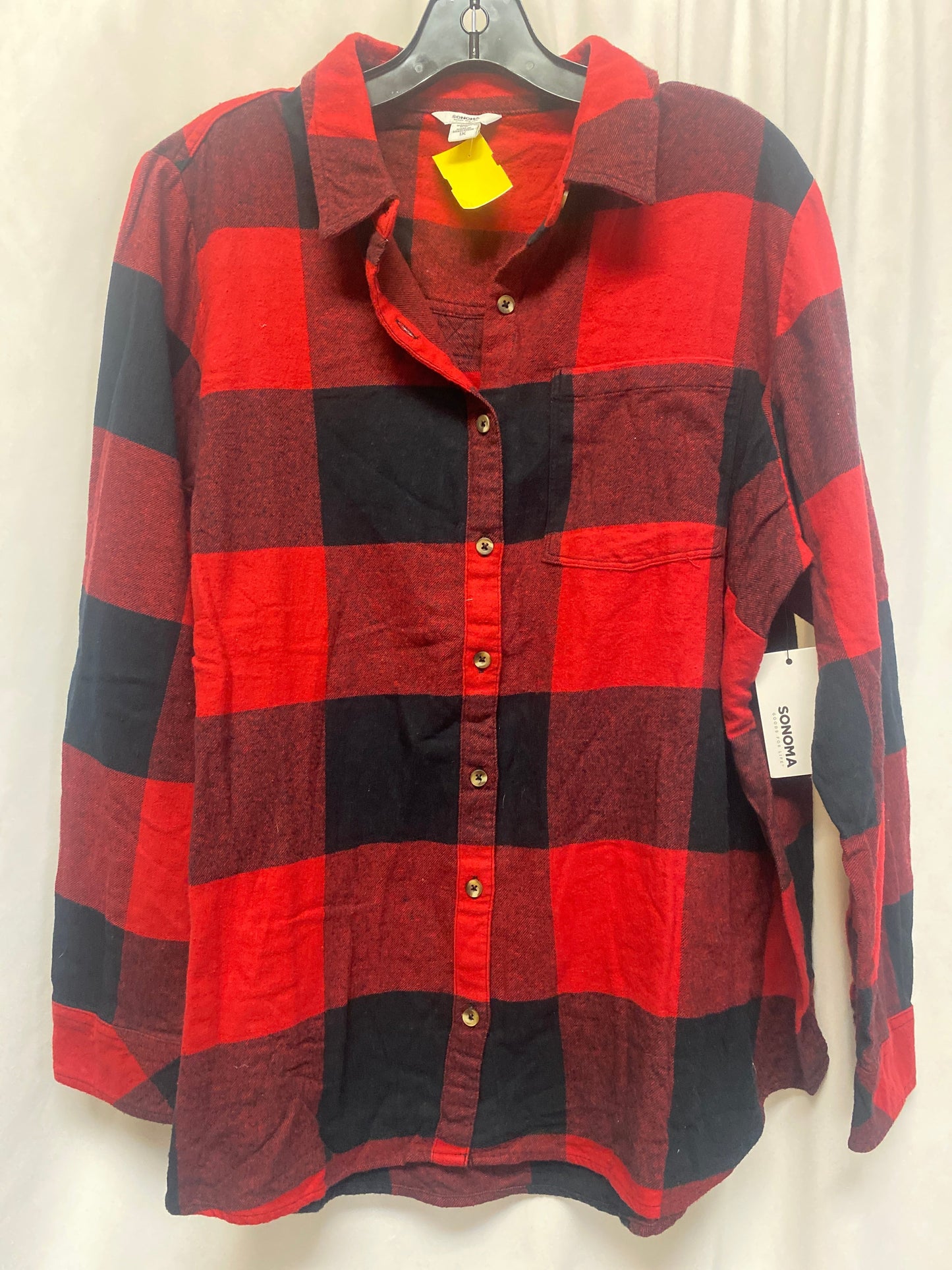 Top Long Sleeve By Sonoma In Red, Size: 1x