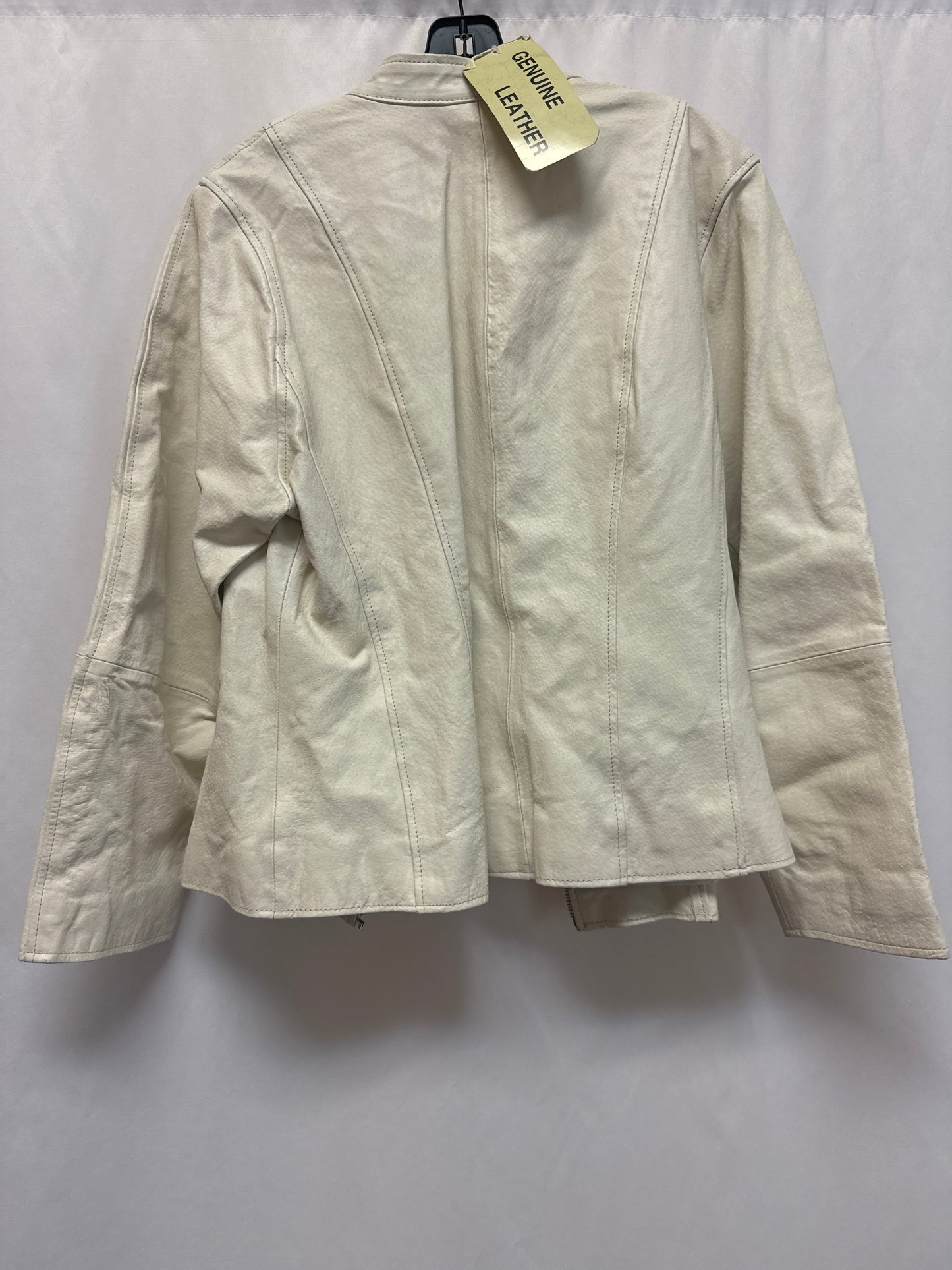 Jacket Leather By Jessica London In Cream, Size: 2x