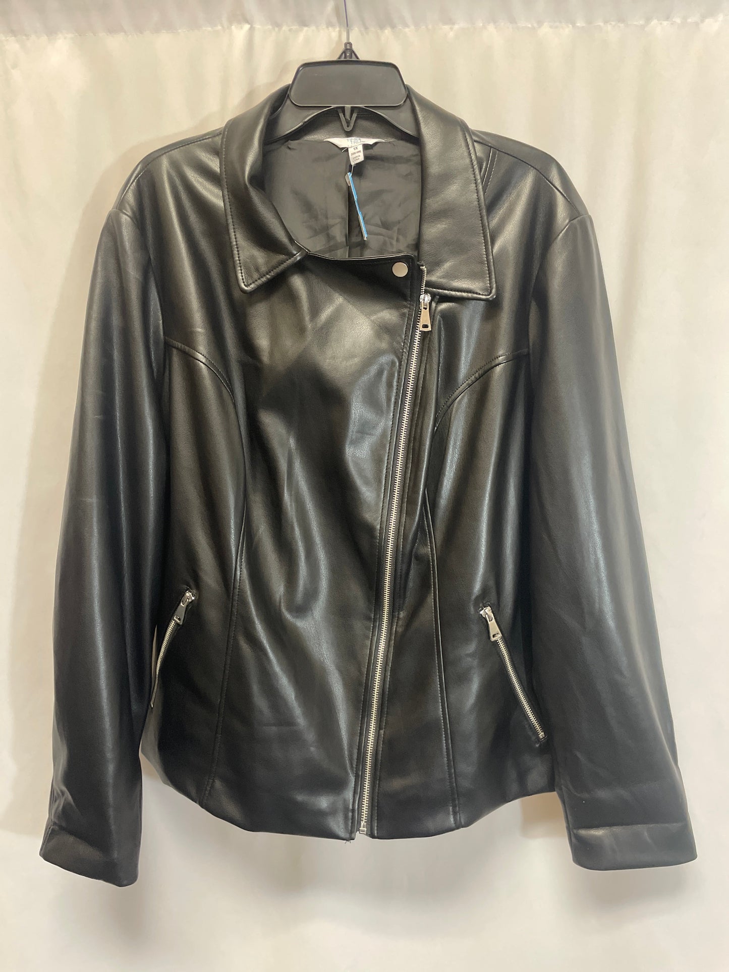 Jacket Moto By Time And Tru In Black, Size: 1x