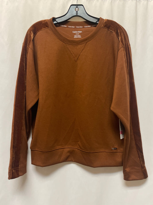 Sweatshirt Crewneck By Calvin Klein In Brown, Size: S