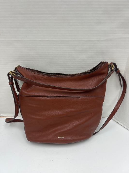 Handbag Leather By Fossil, Size: Large